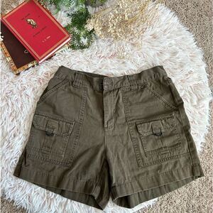 Chazzz‎ 90s Y2K Vintage Olive Army Green Utility Cargo Shorts Sz 7 Outdoor